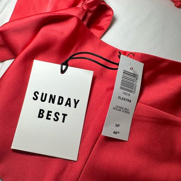 Sunday Best Red Satin Tie Back Camisole Top - Picture 2 of 3